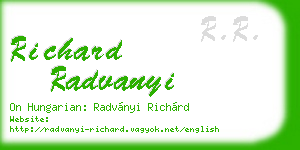 richard radvanyi business card