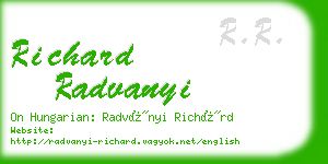 richard radvanyi business card